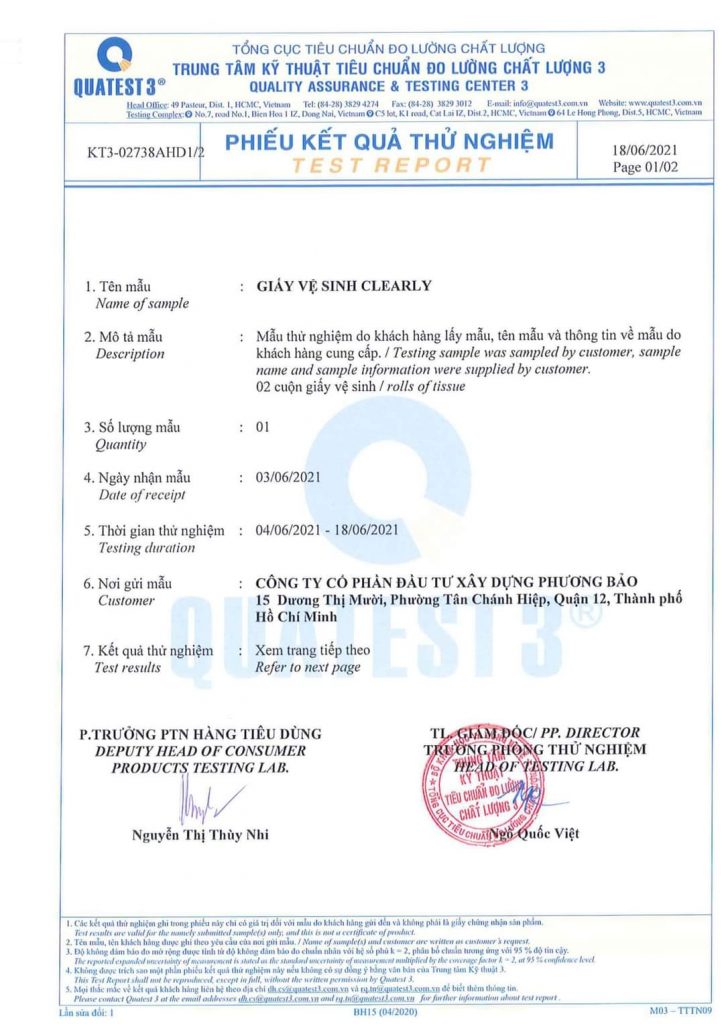 Bộ công thương đã thử nghiệm giấy vệ sinh đạt chuẩn chất lượng